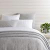 Pine Cone Hill Pick Stitch Grey Solid Cotton Matelasse Coverlet, Full/Queen view 1