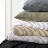 Pine Cone Hill Pick Stitch Grey Solid Cotton Matelasse Coverlet, Full/Queen view 3