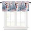 Anzona Curtain Valance 60" x 18", Merry Christmas Snowman Window Valances Rod Pocket Curtains Drapes, Christmas Tree Gift Box Scarf Short Topper Curtain for Kitchen Cafe Living Room, 1 Panel view 1