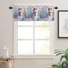 Anzona Curtain Valance 60" x 18", Merry Christmas Snowman Window Valances Rod Pocket Curtains Drapes, Christmas Tree Gift Box Scarf Short Topper Curtain for Kitchen Cafe Living Room, 1 Panel view 3