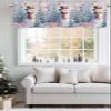Anzona Curtain Valance 60" x 18", Merry Christmas Snowman Window Valances Rod Pocket Curtains Drapes, Christmas Tree Gift Box Scarf Short Topper Curtain for Kitchen Cafe Living Room, 1 Panel view 4