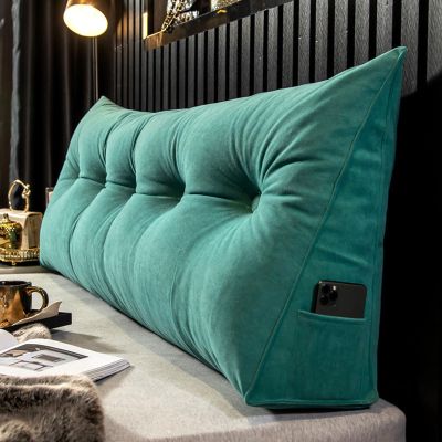 HUHJYUGE Triangle Pillow, Reading & Bed Rest Pillows, Triangular Backrest Pillow Support, Reading Back Rest Wedge Cushion Soft Waist Pillow, for Bed Sofa Office Chair Reading (C 31.4in)