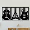 KAWA METALWORKS Guitar Wall Art Metal Home Decor, 3 Piece Metal Music Wall Art, Modern Metal Wall Decor for Music Lovers, Gift for Guitar Players view 1