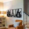 KAWA METALWORKS Guitar Wall Art Metal Home Decor, 3 Piece Metal Music Wall Art, Modern Metal Wall Decor for Music Lovers, Gift for Guitar Players view 2