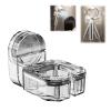 Rotating Hair Dryer Rack Punch-Free, 360 Blow Dryer Holder Stand Wall Mounted, Punch-Free Wall Mounted Hair Dryer Holder, Powerful Suction Hair Dryer Rack Holder Organizer (Transparent) view 1