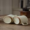 2024 Model Two Morandi Mug Ceramic Mug Retro Embossed Vertical Pattern Water Cup Teacup view 4
