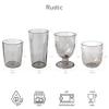 Abode Homewares Rustic Double Old Fashioned Acrylic Drinkware, Set of 6, Light Gray, 14.6 oz. view 4
