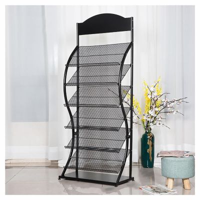 Floor-Standing Magazine Rack Information Rack,Newspaper Rack Display Rack Manual Book Rack Single Page Simple Iron,Magazine Rack Brochure Display Stand for Offices and Public Reception Area (Si