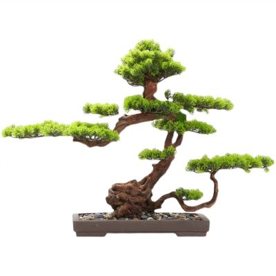 Simulation Potted Plants Bonsai Tree Artificial Bonsai Tree Indoors Outdoor Artificial Bonsai Pine Tree Faux Potted Plants House Plants for Bathroom Home Kitchen Office Feng Shui Decor Fake Plant Gree