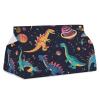Dinosaur PlanetRocket Tissue Box Cover, PU Leather Rectangular Tissue Box Case Organizer Holder Vanity Dresser Night Stand Table Countertop Home Office Car 7.7X4.7X4.3'' view 1