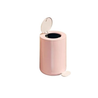 Garbage Can for Office Foot Hand Press Type Trash Can Household Bathroom Kitchen Trash Can Living Room Bedroom Large Capacity Waste Paper Basket With Lid Trash Can ( Color : Pink , Size : Small )