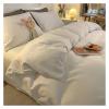 QuKan Bed, Skin-Friendly Comforter Covers Simple Style Bed Linen Compatible with Home Soft Duvet Covers (No Pillowcase), Full 180x220cm 1pc, White, MM-102 view 1