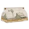 Farmhouse Tissue Box Cover, PU Leather Rectangular Tissue Box Case Organizer Holder Vanity Dresser Night Stand Table Countertop Home Office Car 7.7X4.7X4.3'' view 1