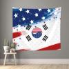 UNDEX Korean American Flag Tapestries Banners 60in*51in Wall Tapestry Aesthetic Wall Hanging Wall Art For Bedroom Living Room Dorm Home Decoration view 3