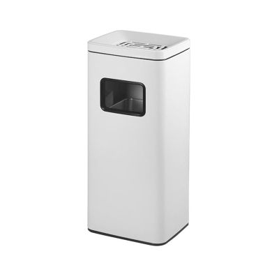 ENGENDER Garbage Can for Office Stainless Steel Trash Can Ashtray Commercial Hall Hotel Corridor Smoke Extinguishing Trash Can Elevator Mouth Ashtray Vertical Trash Can (Color : A, Size : Small)