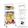 Kitchen Storage Cart On Wheels Fruit Basket Stand Cart Kitchen Storage Trolley with Baskets and Handle for Bathroom, Living Room, Kitchen (Size : 5TIER-42X32X105CM) view 3