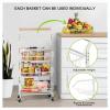 Kitchen Storage Cart On Wheels Fruit Basket Stand Cart Kitchen Storage Trolley with Baskets and Handle for Bathroom, Living Room, Kitchen (Size : 5TIER-42X32X105CM) view 4