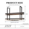 Yopappol Ceiling-Mount Shelf, Hanging Wine Bottle Holder Plant Stand Decorative Display Storage Rack, Metal Floating Shelves for Restaurant, Kitchen, Bar - Easy to Install (Size : 60x30x80cm) view 2