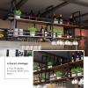 Yopappol Ceiling-Mount Shelf, Hanging Wine Bottle Holder Plant Stand Decorative Display Storage Rack, Metal Floating Shelves for Restaurant, Kitchen, Bar - Easy to Install (Size : 60x30x80cm) view 4