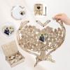 FORBFAN Wedding Guest Book Alternative, Wooden Heart Drop Box Guestbook with Photo Frame, Sign in Book Wedding Reception view 3