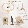 FORBFAN Wedding Guest Book Alternative, Wooden Heart Drop Box Guestbook with Photo Frame, Sign in Book Wedding Reception view 4