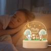 Goodqueen Personalized Forest Animals Acrylic Lamp with Name, Custom Elephant Bear Deer Acrylic Lamp for Baby, Customized Moon Stars Baby Night Light Personalized Gifts for Boys Girls Toddlers Kids view 4