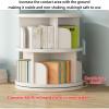 BYERZ Rotating Bookshelf, Small Book Shelf for Small Spaces, 360 Rotating Bookshelf Storage Rack, Wood Narrow Book Shelf Organizer for Bedroom, Living Room Book Shelves, Pink view 3