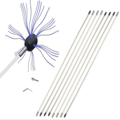 TIGAILIAN Chimney Sweep kit Chimney Sweeping Kit, Chimney Cleaning Tool with Flexible Nylon Rods, Rotating Chimney Sweeping Brushes, Tools (Color : Blue, Size : 8 m)