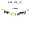 Cortelle DONGLYJL Black and Gold Glitter Happy 10th Birthday Banner for 10 Years Old 10th Birthday Party Decorations Supplies Pre-Strung HAPPY 10TH BIRTHDAY view 2