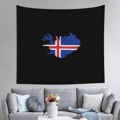 UNDEX Iceland Terrain Map Flag Tapestries Banners 60in*51in Wall Tapestry Aesthetic Wall Hanging Wall Decor For Bedroom Living Room Dorm Home Decoration