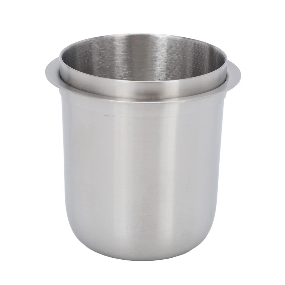 Coffee Dosing Cup, 150ml 58mm HandsFree Stainless Steel Universal Inverted Coffee Powder Cup Powder Receiving Cup Espresso Coffee Accessrioes for Coffee Machine Home Coffee Shop