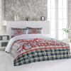 3 Piece Bedding Set,Snowman Merry Christmas Winter Snowflakes Breathable Duvet Cover Super Soft Pillow Shams,Xmad Tree Retro Tartan Washable Bed Sets All Seasons for Bedroom Dorm Hotel RV view 2