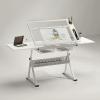 Drafting Table Desk Artist Desk, 0-50 Tilting Acrylic Top, (25.6"-35.4") Height Adjustable, All-in-One Art Desk for Reading, Writing, Crafting, Painting Art (Color : White, Size : 2*Side Tray) view 1