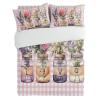 3 Piece Bedding Set,Valentine's Day Roses Flowers Lavender Breathable Duvet Cover Super Soft Pillow Shams,Pastoral Plants Pink White Check Washable Bed Sets All Seasons for Bedroom Dorm Hotel RV view 4