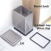 ENGENDER Garbage Can for Office Toilet Trash Can with Cover Stainless Steel Household Living Room Bathroom Simple Toilet Paper Basket Narrow and Small with Cover Trash Can (Color : A, Size : Small) view 3