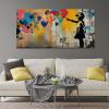 XDPBLM Canvas Paintings Wall Art Banksy Grafitti Girl with Red Balloon Modern Large Love Giclee Pictures Print Artwork for Dining Room Home Office Decor 29x59inch/75x150cm Inner-Frame view 2