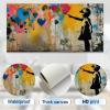 XDPBLM Canvas Paintings Wall Art Banksy Grafitti Girl with Red Balloon Modern Large Love Giclee Pictures Print Artwork for Dining Room Home Office Decor 29x59inch/75x150cm Inner-Frame view 3