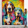 365CUSGIFTS - Basset Hound 1 Abstract Colorful Warm Plush Blankets for All Season, Fleece Blankets and Sherpa Blanket, Super Soft Cozy Blankets Blanket for Bed view 2