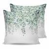 T&H XHome Throw Pillow Covers 20 x 20 Inches Set of 2 Green Eucalyptus Leaves Retro Plant Leaf Farmhouse Decorations Cushion Cover Zippered Square Pillowcase for Bedroom Living Room Sofa Couch view 1