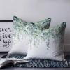 T&H XHome Throw Pillow Covers 20 x 20 Inches Set of 2 Green Eucalyptus Leaves Retro Plant Leaf Farmhouse Decorations Cushion Cover Zippered Square Pillowcase for Bedroom Living Room Sofa Couch view 2