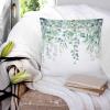 T&H XHome Throw Pillow Covers 20 x 20 Inches Set of 2 Green Eucalyptus Leaves Retro Plant Leaf Farmhouse Decorations Cushion Cover Zippered Square Pillowcase for Bedroom Living Room Sofa Couch view 3