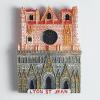3D St Jean Cathedral Lyon France Fridge Magnet Tourist Souvenir Refrigerator Decoration Resin Hand Painted Craft Collection view 3