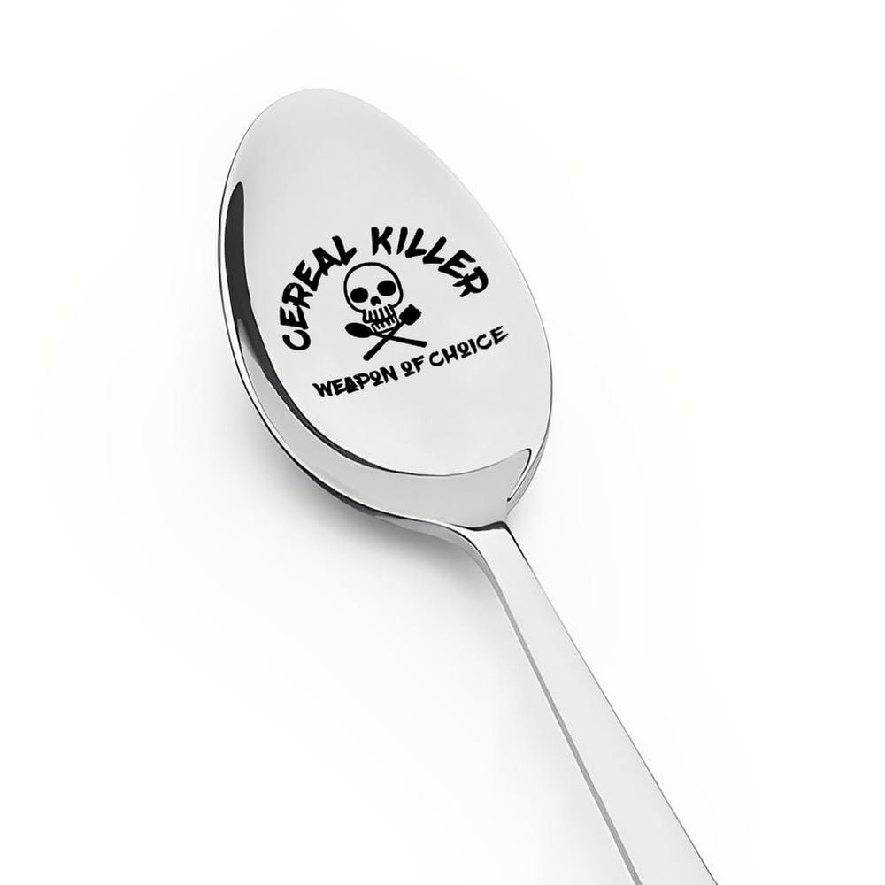 Cereal Lover Gifts Funny Food Spoon Gifts Birthday Gifts for Mother Grandma Cereal Themed Presents for Women Men Christmas Gift for Who Wants Nothing Cereal Killer Weapon of Choice Spoons