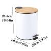 ENGENDER Garbage Can for Office Foot Trash Can Household Hotel Room Trash Can Kitchen Trash Can Pedal with Cover Trash Can (Color : A, Size : Small) view 2