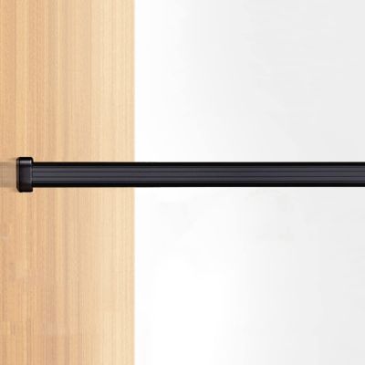 Clothes Hanging Rod Clothing Store/Hotel Hanging Rod for Closet Wardrobe, Metal Clothes Support Hanger Bar/Oval Cabinets Organizer Pole Includes Flange End Caps, Gold Black White Grey (Color : Light