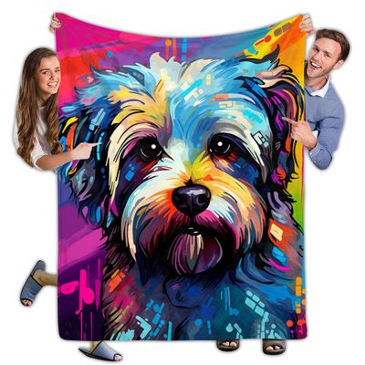 365CUSGIFTS - Havanese Fleece Throw Blanket, Sherpa Blanket, Soft & Cozy Home Decor for Bed or Couch, Best Gift for Birthday, Valentines Day