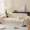 ROOMLIFE Thicked Striped Couch Cover with Tassel Khaki Chenille Sofa Cover Blanket for Sectional Sofa, Soft Sofa Slipcovers for L Shaped Love Seat 2-3 Cushion Couch Anti Slip Sofa Protector, 71"x134" view 1