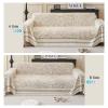 ROOMLIFE Thicked Striped Couch Cover with Tassel Khaki Chenille Sofa Cover Blanket for Sectional Sofa, Soft Sofa Slipcovers for L Shaped Love Seat 2-3 Cushion Couch Anti Slip Sofa Protector, 71"x134" view 4