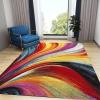 3x6 Runner Rugs Iridescent Retro Abstract Art Bedside Rug, Multicolor Hurricane Laundry Rug with Non Slip Backing for Bedroom Kitchen Sink Front Door Entryway Indoor view 3