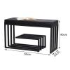 3-Tier Shoe Rack Bench - Black Metal Frame Entryway Shoe Bench with Storage and Padded Seat - Shoe Organizer for Entryway Bedroom Hallway view 3